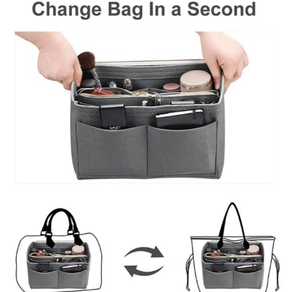 Insert/Organizer- SM- Designer Handbags/Totes -Black Style1- NWT - Picture 2 of 8